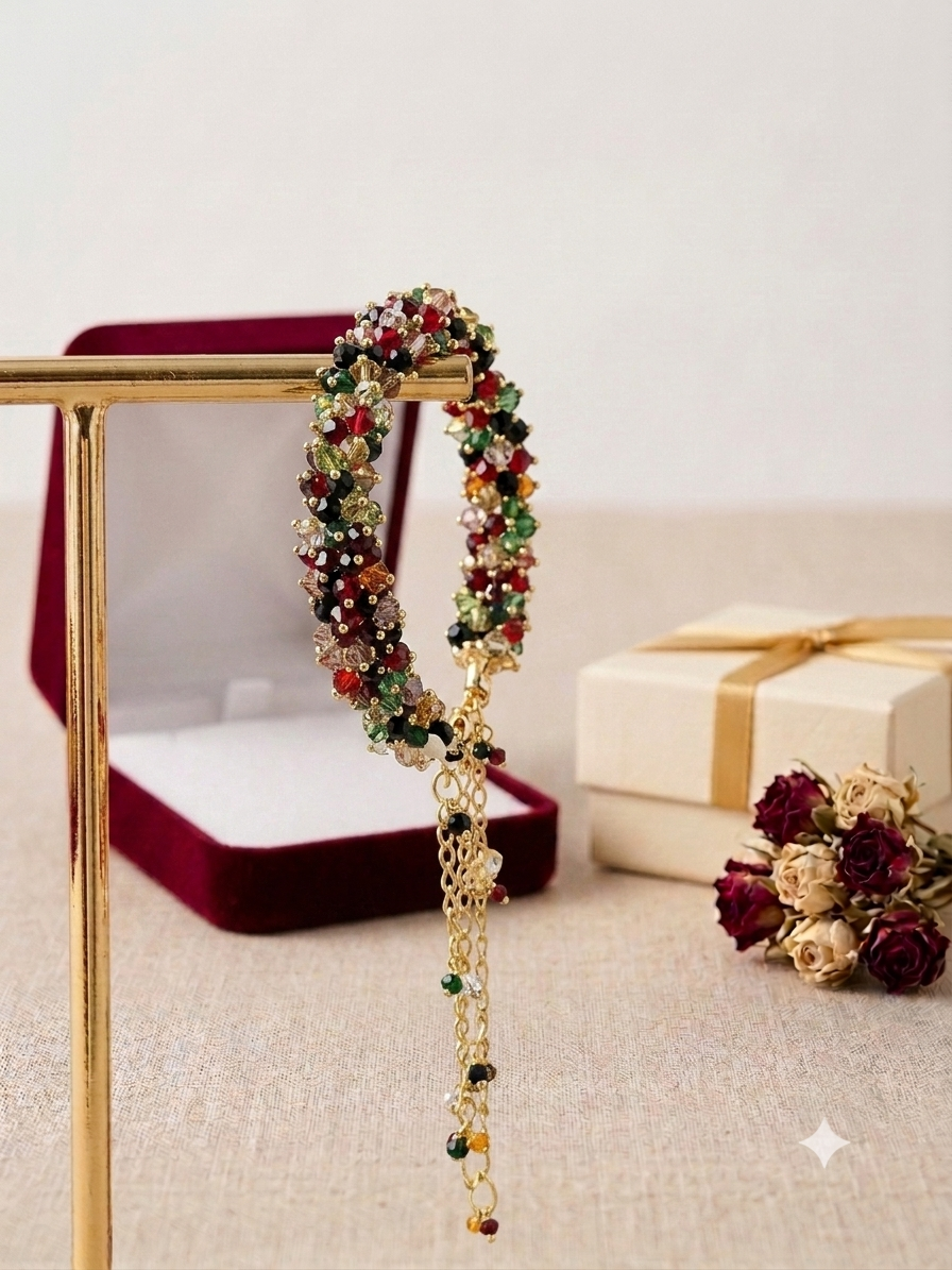 Gulrang Multi-Crystal Beaded Bracelet
