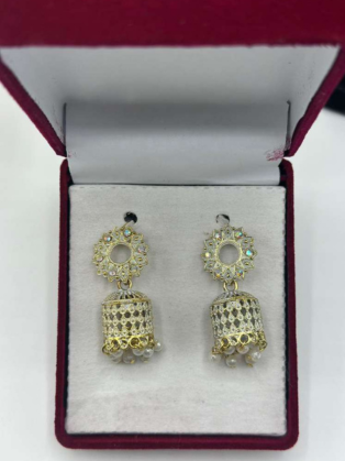 Antique Gold Lattice Jhumkas
