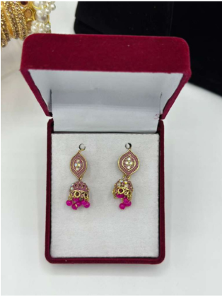 Antique Gold-Tone Miniature Drop Earrings
