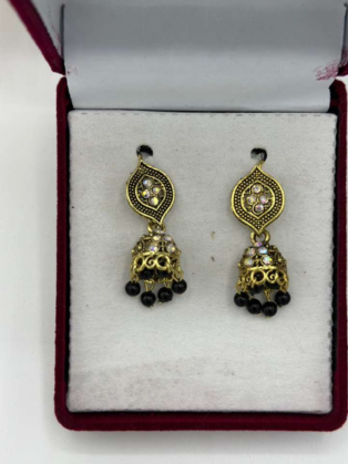 Antique Gold-Tone Miniature Drop Earrings