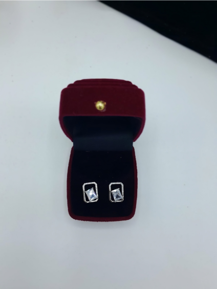 Silver-Tone Open-Frame Statement Studs
