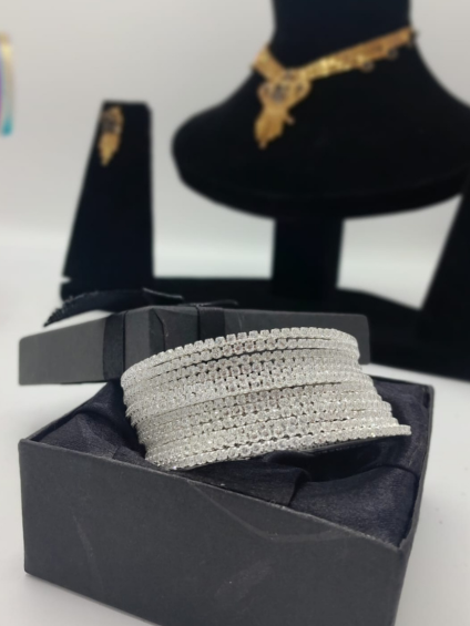 Diamond-Dust Multi-Stack Bangle Set