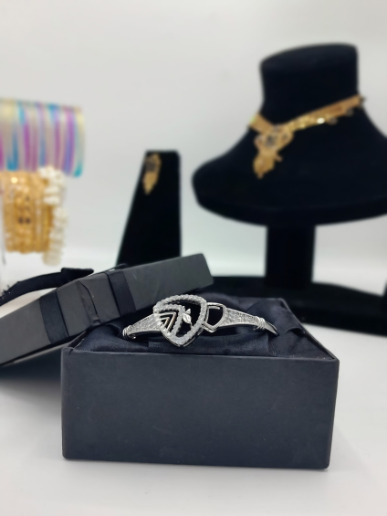 Crystal-Encrusted Triangular Statement Bracelet