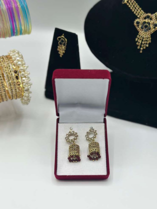 Antique Gold Lattice Jhumkas