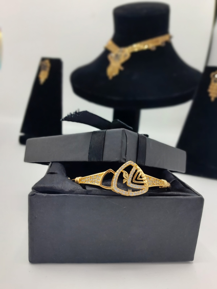 Radiant Triangular Heart Statement Cuff
