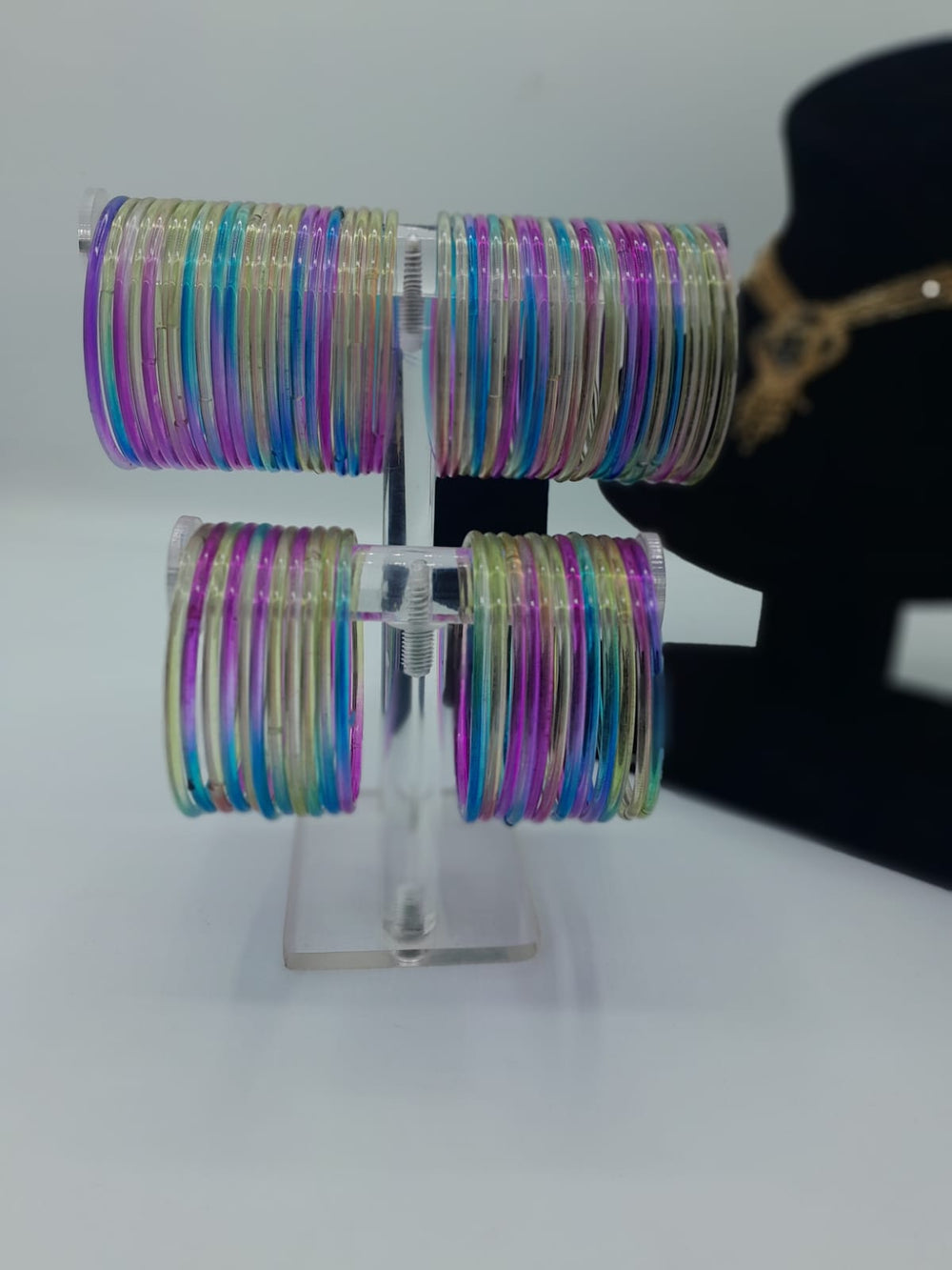 Multi-Chrome Gradient Jelly Bangle Set 12pcs