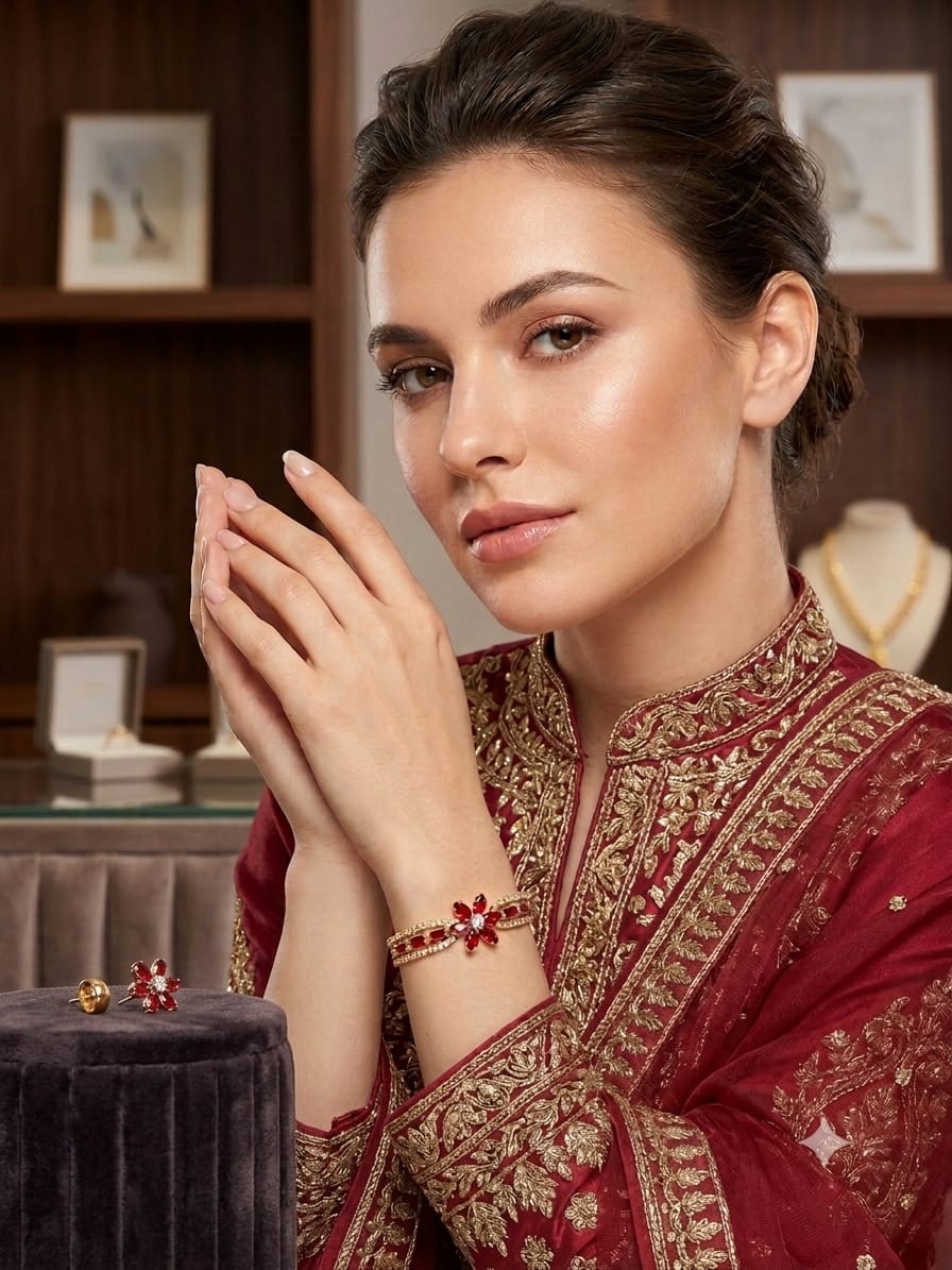 Floral Zircon Bracelet