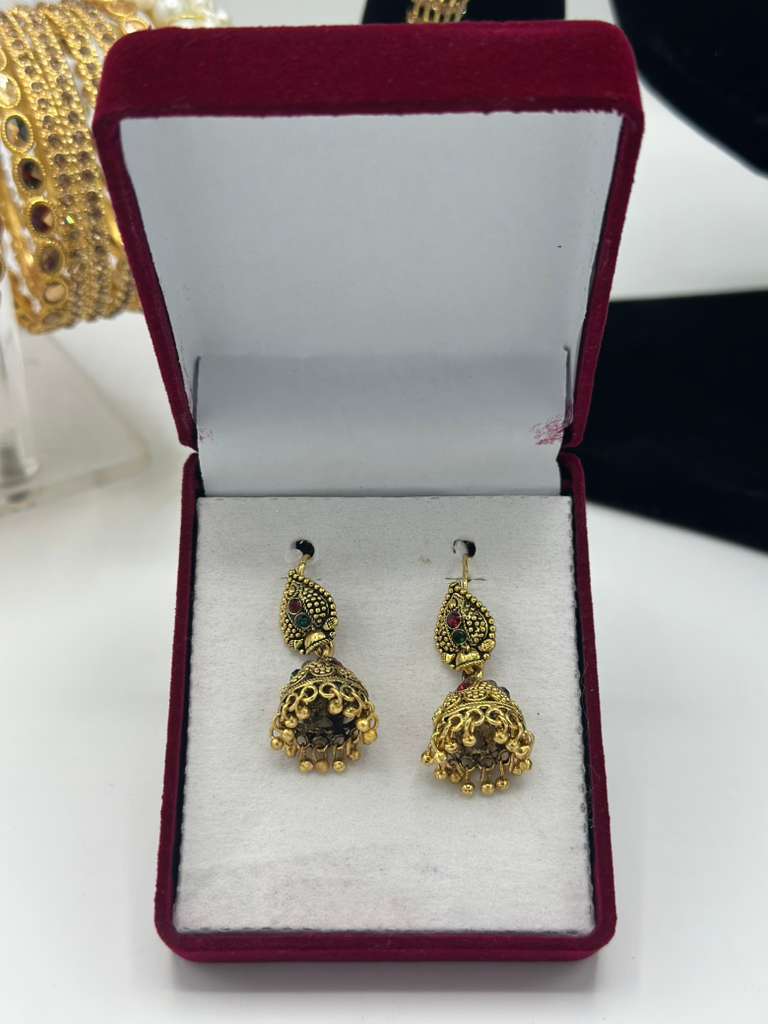 Antique Gold Kemp-Style Jhumkas
